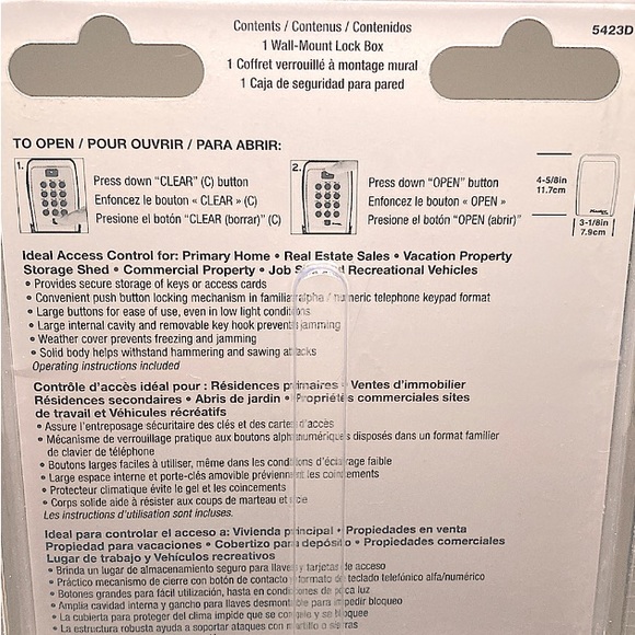 š Combination Wall-Mount Lock Box w/ push button key pad - Picture 6 of 14